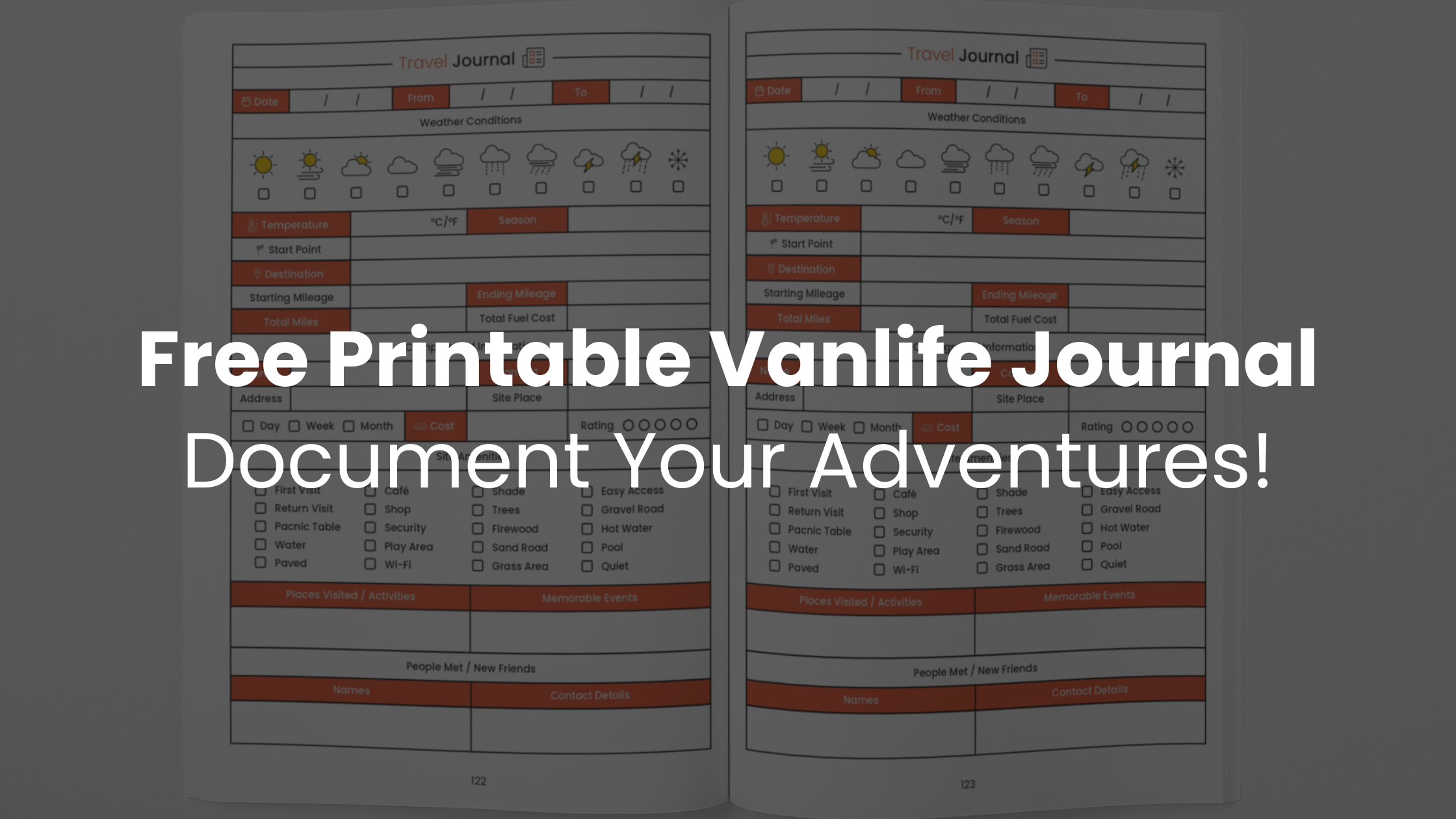 Free Vanlife Travel Journal